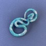 Broche lézard émail bleu clair et métal argenté 52×29 mm+