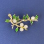 Broche « Branches » avec des perles, métal doré 48×32 mm+