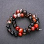 Perles d'agate sur fil, boules lisses, diamètre 10 mm, longueur 38 cm ±