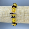 Bracelet en éclats d'ambre, diamètre 8-13×2-4 mm ±, avec rocailles, longueur 18 cm ±, élastique