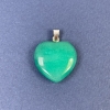 Pendentif cœur en chrysoprase (pierre teintée) 20 × 20 × 6 × 30 mm+