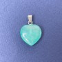 Pendentif Cœur en Aigue-marine teintée 16×16×6×25 mm+