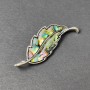 Broche-pendentif Haliotis argenté métal 51×17 mm+