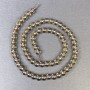 Perles de topaze fumée, boule lisse 6 mm sur fil, longueur 39 cm+