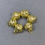 Fournitures: pendentif couleur métal doré, diamètre 8 × 11 mm (±), conditionnement 6 pièces