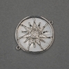 Connecteur «Soleil» avec nacre naturelle 25 × 30 × 3 mm +- métal argenté