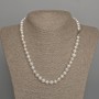 Collier de perles d'eau douce naturelles, perles 7,5–8×6–7 mm ±, longueur environ 46 cm, avec fermoir