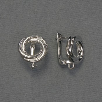 Crochets argentés 13 × 16 mm pour boucles d'oreilles - paire