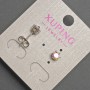 Clous d’oreilles Xuping avec cristal arc-en-ciel, diamètre d’environ 5 mm, rhodié
