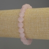 Bracelet quartz rose, perles rondes lisses, diamètre 8 mm ±, longueur 18 cm ±, élastique