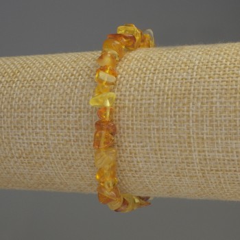 Bracelet d'éclats d'ambre 7–10×4–6 mm, longueur 18 cm ± élastique