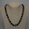Collier en pierre naturelle d'obsidienne solaire à facettes, diamètre d'environ 12×11 mm, longueur 50 cm ±