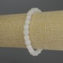 Bracelet en quartz blanc facetté, cubes de 6 mm, longueur 18 cm, élastique