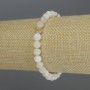 Bracelet en nacre, billes lisses de 6 mm, longueur 18 cm, élastique