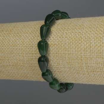 Bracelet chrysoprase en forme de goutte, diamètre 12×8 mm, longueur 18 cm, élastique