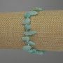 Bracelet en Larimar facetté, diamètre 12–14×7 mm, perles de rocailles 3 mm, longueur 18 cm, élastique