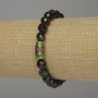 Bracelet en grenat, perles rondes facettées, diamètre 8 mm ±, longueur 18 cm élastique
