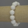 Bracelet en corail éponge blanc, perles rondes de 14 mm ±, longueur 18 cm ±, élastique