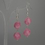 Boucles d'oreilles en tourmaline facettée, diamètre 12 mm ±, longueur 48 mm ±