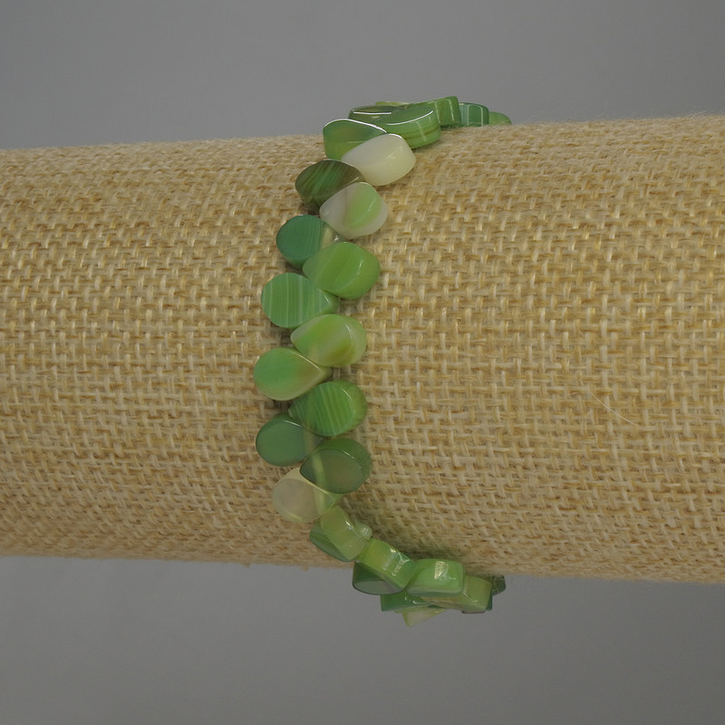 Bracelet en agate goutte, diamètre 8 × 6 mm, longueur 18 cm, élastique