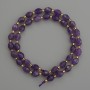 Perles en améthyste naturelle facettées, grain 8×6 mm ±, avec perles de 3 mm ±, longueur 39 cm ±