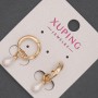 Boucles d'oreilles Xuping avec perle de Majorque, diamètre d'environ 5 × 7 mm, longueur d'environ 22 mm, plaqué or 18K