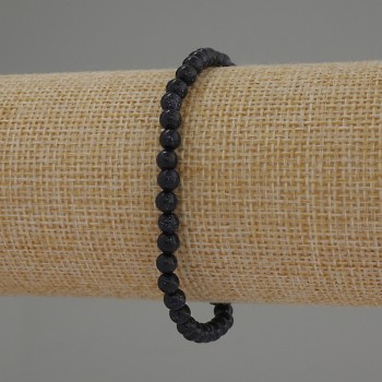 Bracelet Aventurine Nuit du Caire, perles rondes lisses 4 mm, longueur 18 cm, élastique
