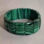 Bracelet en malachite naturelle, maillons 25×17 mm, longueur 18 cm, extensible
