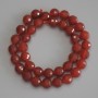 Perles de cornaline facettées 10 mm sur fil, longueur 38 cm+
