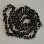Perles d’obsidienne solaire en éclats, diamètre 6–8 × 2,5 mm, longueur 78 cm ± sur fil