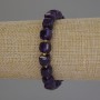 Bracelet en sugilite facetté cube, diamètre 8×8 mm +-, perles de rocaille 3 mm +-, longueur 18 cm +-, élastique