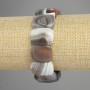 Bracelet en agate du Botswana, pierre naturelle, maillon arrondi, diamètre 20×14 mm ±, longueur 18 cm ±, élastique