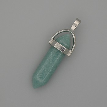 Pendentif amazonite hexagonal, cristal boule 8 × 31 × 41 mm+