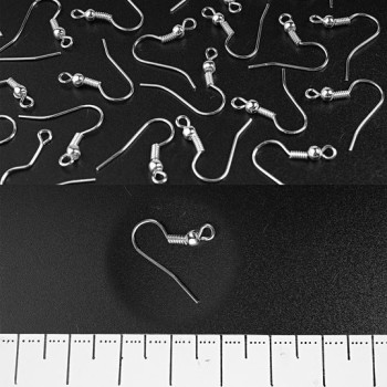 (12x15 mm) ferrure pour boucles d'oreilles (crochets) métal clair 1000 paires