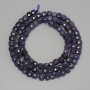 Perles de saphir facettées en cube, diamètre 4 mm ± sur fil, longueur 39 cm+