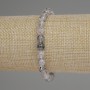 Bracelet en quartz d'Herkimer diamant, billes lisses 6 mm, longueur environ 18 cm, élastique