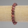 Bracelet en sélénite, billes lisses, diamètre 8 mm, longueur environ 18 cm, élastique