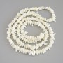 Perles de nacre en éclats, diamètre 7-12,5×3-5 mm ±, sur fil, longueur 78 cm+