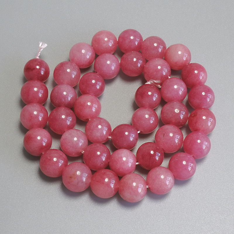 Perles de tourmaline, forme boule lisse, diamètre 10 mm +/- sur fil, longueur 37 cm+