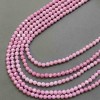 Perles facettées de cristal tchèque roses, montées sur fil, diamètre 6 mm, longueur 38 cm +
