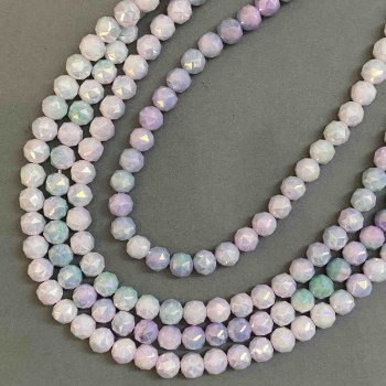 Perles en cristal tchèque multicolore sur fil, boule facettée, diamètre 8 mm, longueur 38 cm ±