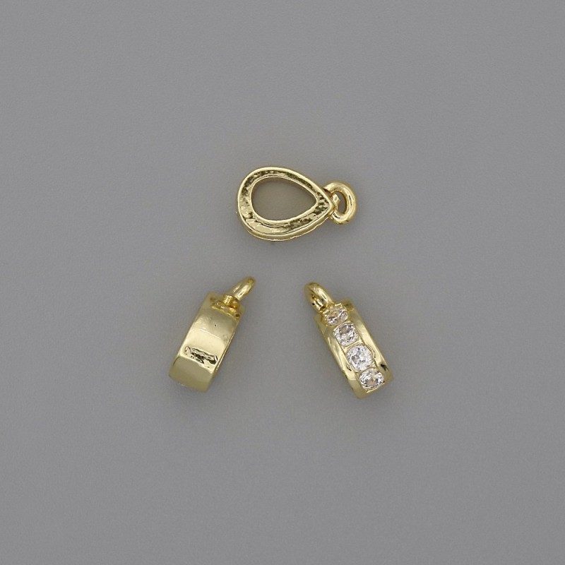 Bélière pour pendentif dorée, diamètre 11×3,5 mm, ouverture 5×3,5 mm, couleur dorée du métal