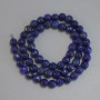Perles d'azurite facettées rondes, diamètre 6 mm, longueur 37 cm, sur fil