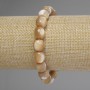 Bracelet en nacre barillet, diamètre des perles 10 × 9,5 mm, longueur 18 cm, élastique