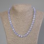 Collier en aigue-marine, billes lisses de 8 mm, longueur environ 50 cm, avec fermoir