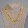 Collier en citrine, perles sphériques lisses, diamètre 10 mm ±, longueur 50 cm ±, avec fermoir