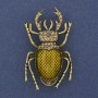 Broche Scarabée jaune émaillé et strass jaunes, métal doré, 27×46 mm+
