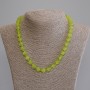 Collier œil-de-chat, boule lisse, diamètre 9,5 mm ±, longueur 50 cm ± avec fermoir