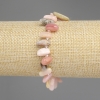 Bracelet opale rose – galets polis en forme de papillon, diamètre 9–14×4–6 mm ±, perles de rocaille 3 mm ±, longueur 18 cm ±, élastique