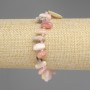 Bracelet opale rose – galets polis en forme de papillon, diamètre 9–14×4–6 mm ±, perles de rocaille 3 mm ±, longueur 18 cm ±, élastique